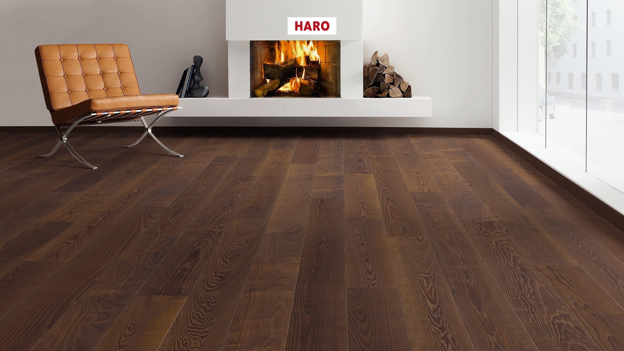 Lots Fin De Série Parquet - HARO531772 - Frene contrecolle brosse naturalin+ planche large thermo traite mezzo - serie 4000 - certifié pefc 70% - lot de 3.05m² - uniquement visible sur pantin